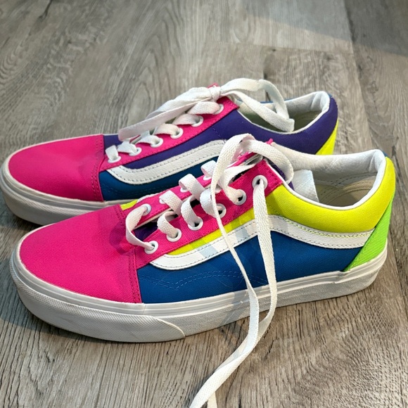 Vans Kids Sneakers in Pink, Blue, and Yellow - Picture 3 of 6